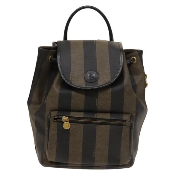 Fendi Brown Canvas, Leather Backpack Bag (Pre-Owned) - Picture 1 of 16